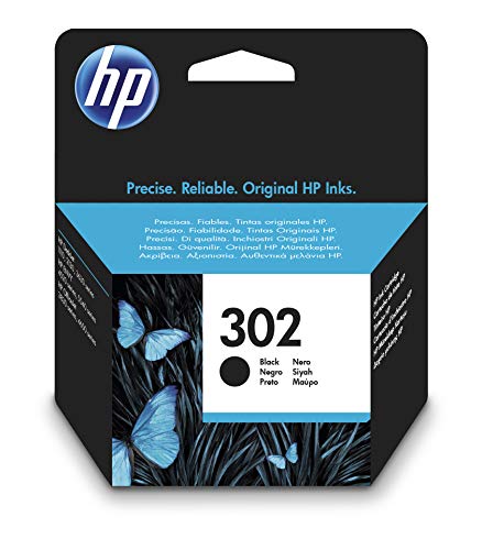 HP 302 F6U66AE Negro, Cartucho Original, de 190 páginas, para impresoras HP Deskjet serie 1110, 2100, 3600; HP ENVY 4500 y HP OfficeJet 3800, 4600, 5200
