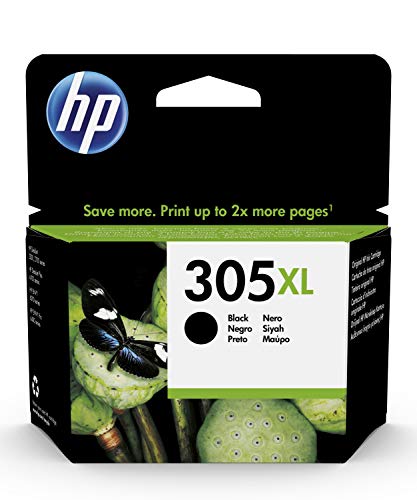 HP 305XL 3YM62AE, Negro, Cartucho de Tinta de Alta Capacidad Original, compatible con impresoras de inyección de Tinta HP DeskJet Series 2700, 4100, Envy Series 6020, 6030, 6400 y 6430