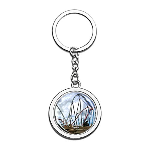 Hqiyaols Keychain España Port Aventura Park Salou Cristal Girar Acero Inoxidable Llavero Viajes Ciudad Recuerdo Llavero Hqiyaols Keychain España Port Aventura Park Salou Cristal Girar Acero Inoxidable Llavero Viajes Ciudad Recuerdo Llavero