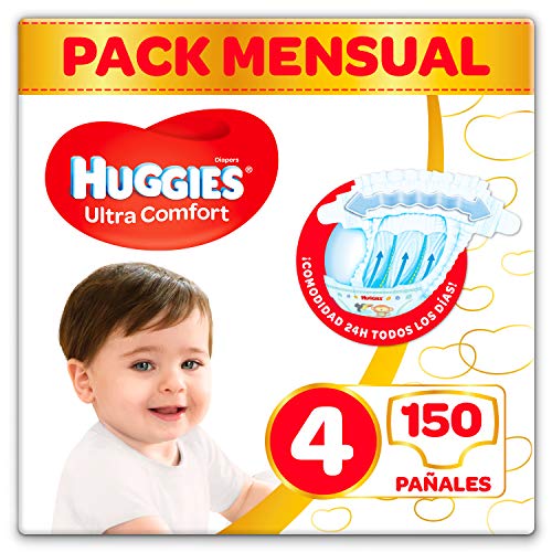 Huggies Ultra Comfort Pañales Talla 4 (7-18 Kg) - 150 Pañales