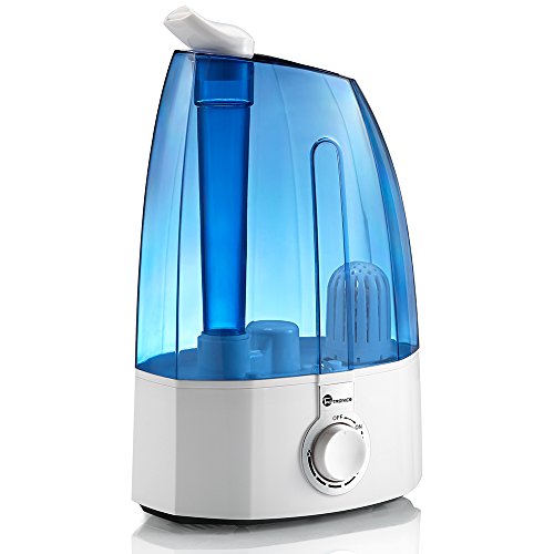 Humidificador Ultrasónico 3,5L Taotronics Humidificador Bebáde Vapor Frío, Control Clásico Dial, 30W, Gran Capacidad, Filtro Extra de Cerámica Fina, 360° Rotativo