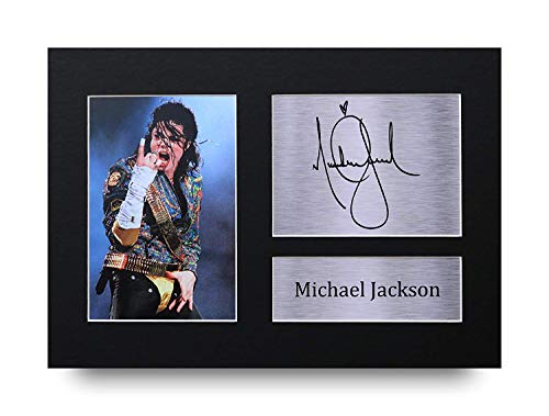 HWC Trading Michael Jackson A4 Sin Marco Regalo De Visualización De Fotos De Impresión De Imagen Impresa Autógrafo Firmado por Aficionados A La Música