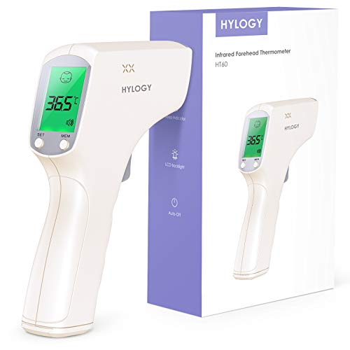 HYLOGY Termometro digital frente, termómetro sin contacto, termómetro médico con función de memoria, termómetro infrarrojo para el hogar, el hospital, la empresa y la escuela HYLOGY Termometro digital frente, termómetro sin contacto, termómetro médico con función de memoria, termómetro infrarrojo para el hogar, el hospital, la empresa y la escuela