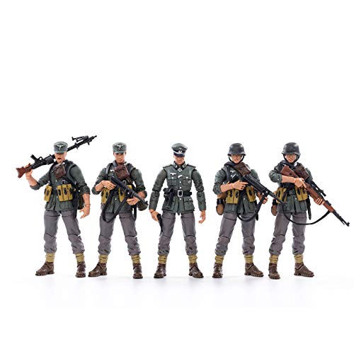 HYZM Figuras de acción de soldado 1/18, 5 unidades de modelo de soldado extraíble de la Segunda Guerra Mundial, Alemania Wehrmacht Mountain División Militar Figuras de soldado