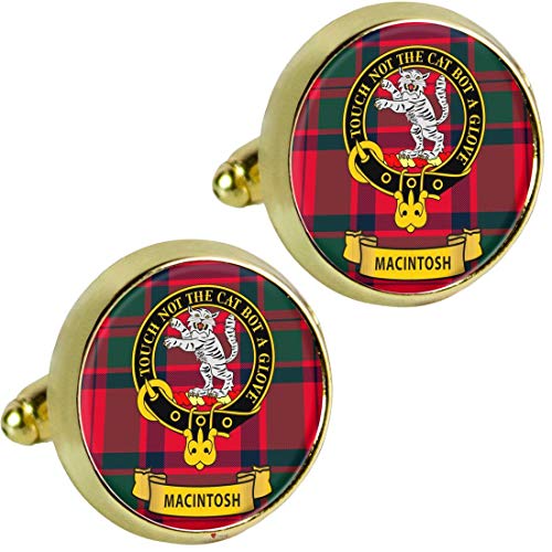 I Luv LTD Macintosh Clan Escocés Cresta de los Hombres Gemelos en Color Dorado Producto de Escocia