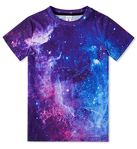 Idgreatim Camiseta de manga corta para niños y niñas, con impresión 3D, 6-16 años Galaxy 3. 9-11 Años