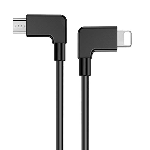 iEago RC Cable de datos micro USB a IOS OTG 90 grados de ángel derecho a controlador para DJI Mavic Mini/Pro/Spark/Mavic Air/Mavic 2 Pro y Zoom