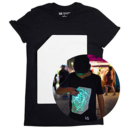Illuminated Apparel Camisetas Luminosas Interactivas (L, Negro/Verde)