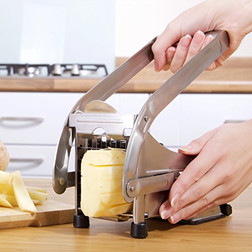 Impeccable Culinary Objects (ICO) Cortador de Patatas Fritas con Dos Tamaños de Cuchillas en Acero Inoxidable y Base de Succión Segura Impeccable Culinary Objects (ICO) Cortador de Patatas Fritas con Dos Tamaños de Cuchillas en Acero Inoxidable y Base de Succión Segura