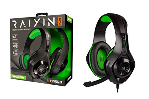 indeca BUSINESS Cascos Gaming Xbox One Edition | Headset para Gamers: Auriculares ergonómicos con Sonido estéreo y micrófono | Cable de 1,5 Metros con Entrada Universal de 3.5mm