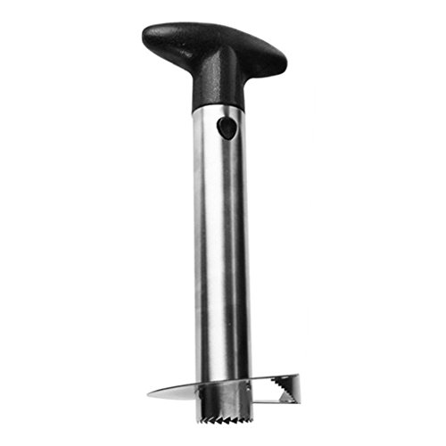 Ingenioso cortador para piña de acero inoxidable, muy práctico y fácil de usar, ideal para vaciar, pelar y rebanar una piña
