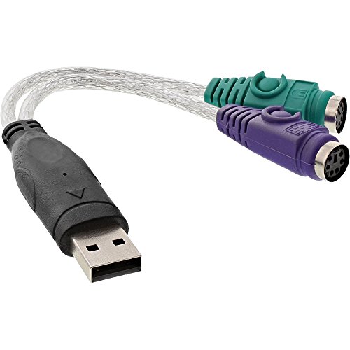 InLine Adaptador de Cable - Adaptador para Cable (USB A, 2X PS/2, Macho/Hembra, Transparente)