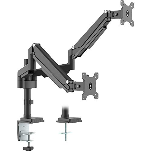 InLine® Soporte de Mesa con Lifter, móvil, para Dos monitores de hasta 82 cm (32"), máx. 9 kg.