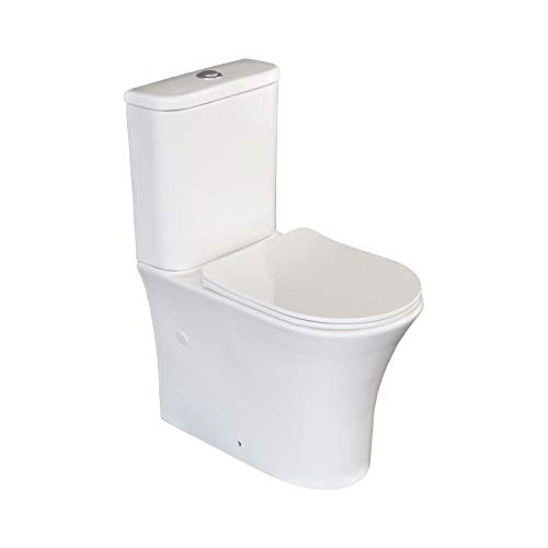 Inodoro Completo Navia con sistema Rimless Cisterna con mecanismo economizador 3/6 litros Tapa con caída amortiguada Adosado a la pared Salida dual Inodoro Completo Navia con sistema Rimless Cisterna con mecanismo economizador 3/6 litros Tapa con caída amortiguada Adosado a la pared Salida dual