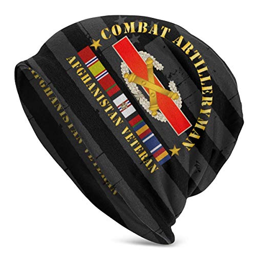 Insignia de Artillero de Combate Afghanvet W SVC Unisex Sombrero cálido Sombrero de Punto Sombrero de Calavera Gorro Gorro