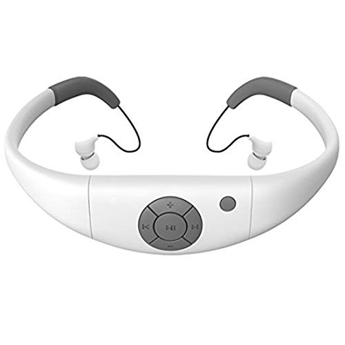 IPX 8 Mp3 Acuatico, 8GB Auriculares De Natación, Funcionan Durante 6-8 Horas bajo el Agua 3 Metros con función aleatoria - Blanco