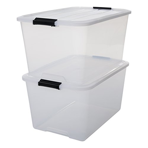 Iris – Juego de cajas con Comercio y tapa, sistema de ordenación, plástico, tapa Transparente, Set de 2 Iris – Juego de cajas con Comercio y tapa, sistema de ordenación, plástico, tapa Transparente, Set de 2