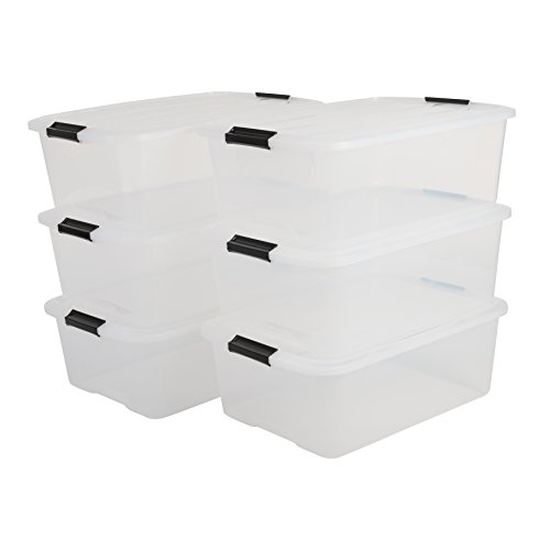 IRIS Top Box TB-30 Lote de 6 Cajas apilables de Almacenamiento con Cierre de Clip, 30 L, 57,5 ​​x 39 x 20,5 cm, 6 Unidades