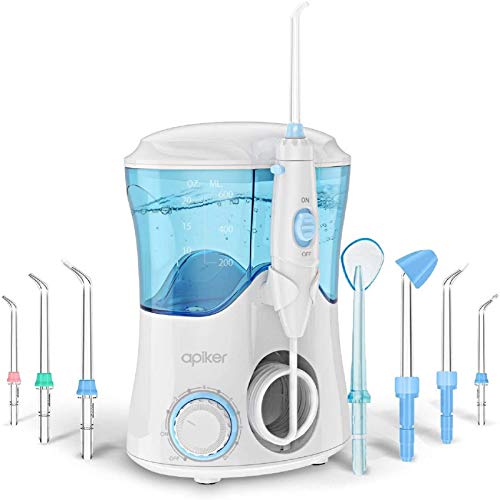 Irrigador Dental Professionale con 8 Boquillas Multifuncionales, Apiker Irrigador Bucal con Capacidad de 600ml, 10 Ajustes de Presión del agua, Limpieza Dientes, Aprobado por la FDA Irrigador Dental Professionale con 8 Boquillas Multifuncionales, Apiker Irrigador Bucal con Capacidad de 600ml, 10 Ajustes de Presión del agua, Limpieza Dientes, Aprobado por la FDA