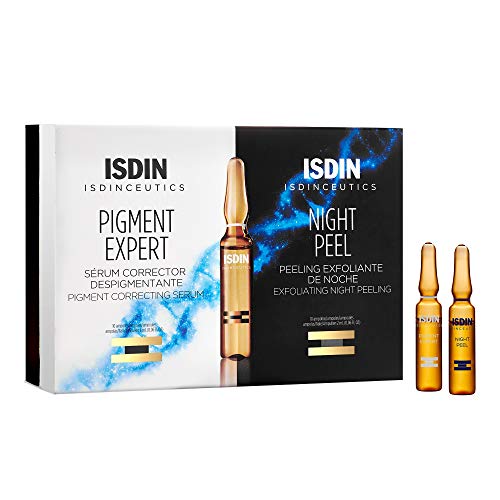 Isdin Isdinceutics Tratamiento Antimanchas Pigment Expert + Night peel | Serum Corrector Despigmentante Facial y Peeling Exfoliante de Noche Monodosis 10 + 10 x 2ml. (690015174)