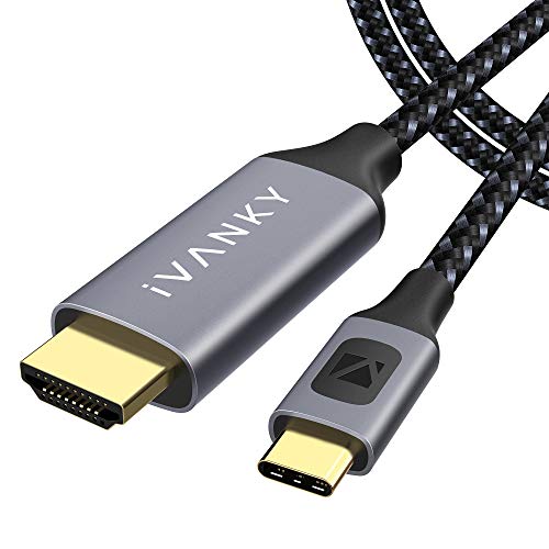 iVANKY Cable USB C a HDMI 2 Metros, Cable Tipo C 3.1 a HDMI 4K@60Hz para MacBook 2018/2017, Macbook Air 2018, iPad Pro 2018, Samsung Galaxy S10/S10E/S9/S9+/Note 8, Huawei P30 Pro/P20 iVANKY Cable USB C a HDMI 2 Metros, Cable Tipo C 3.1 a HDMI 4K@60Hz para MacBook 2018/2017, Macbook Air 2018, iPad Pro 2018, Samsung Galaxy S10/S10E/S9/S9+/Note 8, Huawei P30 Pro/P20