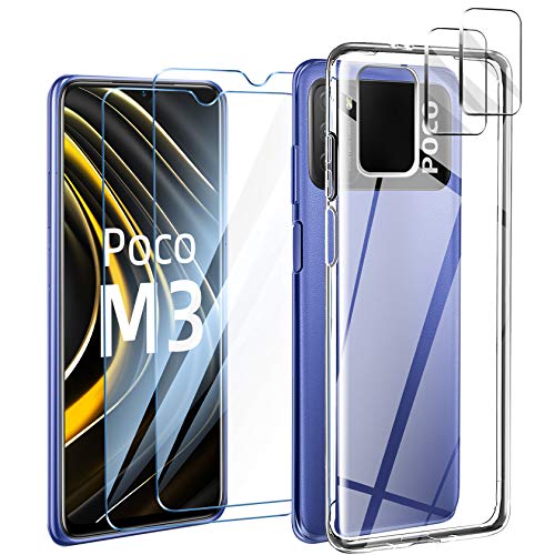 ivencase Funda Compatible con Xiaomi Poco M3 con 2 Pack Protector de Pantalla y 2 Pack cámara Protector de Pantalla ivencase Funda Compatible con Xiaomi Poco M3 con 2 Pack Protector de Pantalla y 2 Pack cámara Protector de Pantalla