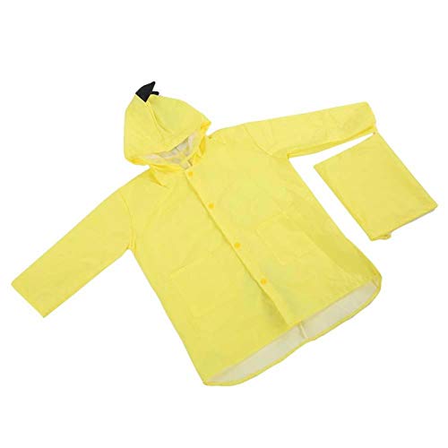 Jacksing Impermeable Tejido de PVC Ligero Durable Primavera Otoño Ropa Impermeable, amigable con la Piel Niños Niñas Ropa Impermeable a Prueba de Viento, para niños pequeños(Yellow, L)