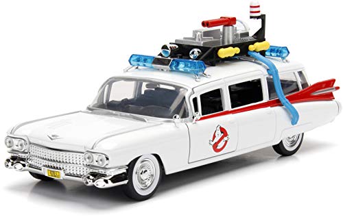 Jada Coche Cazafantasmas ECTO-1 Blanco, 1:24, Multicolor, Talla única (99731)