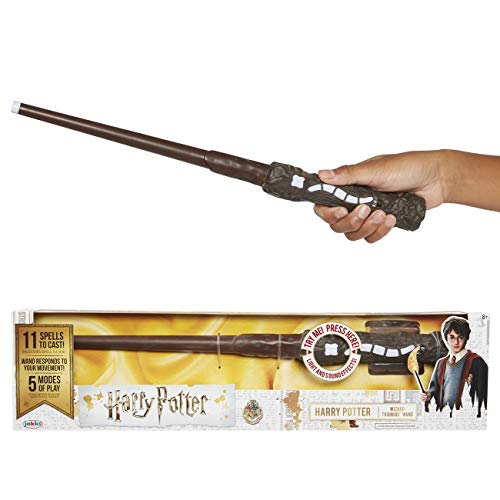 Jakks Pacific-Exclusiva varita de Harry Potter con hechizos interactivos Mágica, color con luces y sonido y una increíble jugabilidad, talla única (Glop Games 73195) , color/modelo surtido