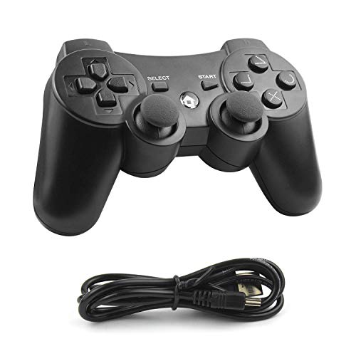 JAMSWALL Joystick PS3 - Controlador de juegos para Playstation 3, doble vibración Gamepad, con cable de carga