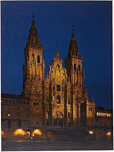 JANDEI - Cuadro Paisaje LED Con Interruptor (Santiago de Compostela, 30 * 40 * 1,8)