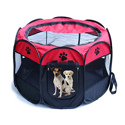 Jaula estilo parque para mascotas de Meiying, ideal para perros y gatos, portátil, plegable, caseta de ejercicio, para uso en interiores y exteriores Jaula estilo parque para mascotas de Meiying, ideal para perros y gatos, portátil, plegable, caseta de ejercicio, para uso en interiores y exteriores