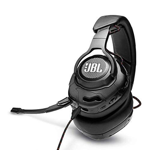 JBL Quantum ONE Auriculares para gamers con tecnología QuantumSPHERE 360 y sensor de movimiento de cabeza, diseño llamativo, color negro
