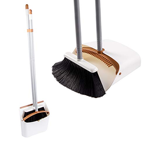 Jekayla Escoba y recogedor, barredora y recogedora de Polvo Combinados con una manija Extensible de 137 cm de Largo para el Barrido de Limpieza del hogar, Marrón-Blanco Jekayla Escoba y recogedor, barredora y recogedora de Polvo Combinados con una manija Extensible de 137 cm de Largo para el Barrido de Limpieza del hogar, Marrón-Blanco