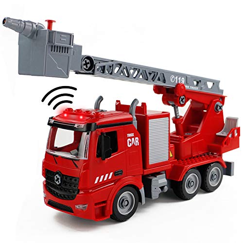 jerryvon Camion Bomberos Coche Juguetes - Camión Bomberos Eléctrico Juguete con Luz, Sonidos, Bomba de Agua y Escalera Pascua Regalos para Niños 3 4 5 Años jerryvon Camion Bomberos Coche Juguetes - Camión Bomberos Eléctrico Juguete con Luz, Sonidos, Bomba de Agua y Escalera Pascua Regalos para Niños 3 4 5 Años