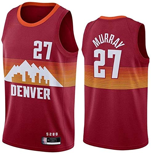 Jersey de Baloncesto de los Hombres - NBA Denver Nuggets # 27 Jamal Murray Jersey - Malla sin Mangas clásica Secado rápido Camisa Transpirable Chaleco (Color : Red, Size : Large)