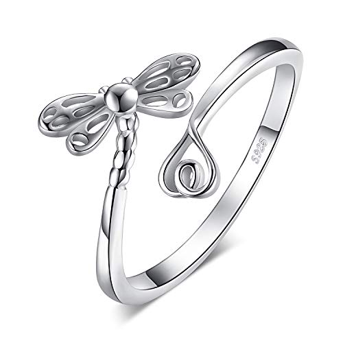 JewelryPalace Anillo Abierto Ajustable Sueña Libélula Con Cola larga Amor Caña Plata de ley 925 JewelryPalace Anillo Abierto Ajustable Sueña Libélula Con Cola larga Amor Caña Plata de ley 925