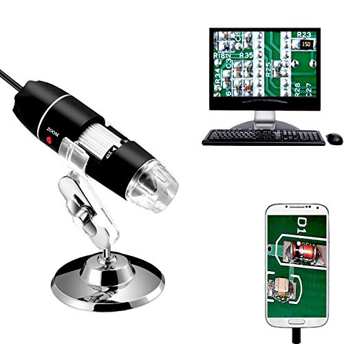 Jiusion 40 A 1000 x endoscopio, 8 LED USB 2.0 Digital Microscopio, Mini cámara con OTG adaptador y metal soporte, compatible con Mac Window 7 8 10 Android Linux Jiusion 40 A 1000 x endoscopio, 8 LED USB 2.0 Digital Microscopio, Mini cámara con OTG adaptador y metal soporte, compatible con Mac Window 7 8 10 Android Linux