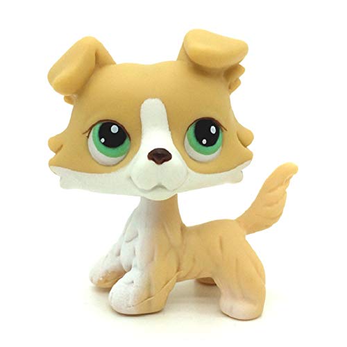 JiYanTang LPS Rare Pet Shop Toy Little Cream White Great Dane Dog Yellow Bule Eyes Animal Pet Shop Lps Juguetes para niños 131