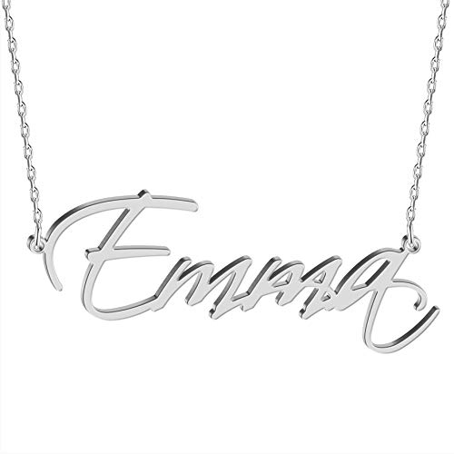 JOELLE JEWELRY Collar con Nombre Personalizado Plata Chapado Oro Blanco de Ley - Personalizado con su Propio Nombre, Cualquier Nombre para Mujer Día de San Valentín Mujer JOELLE JEWELRY Collar con Nombre Personalizado Plata Chapado Oro Blanco de Ley - Personalizado con su Propio Nombre, Cualquier Nombre para Mujer Día de San Valentín Mujer