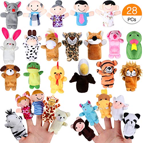 Joinfun Marionetas de Dedo Animales y Familias para Niños Bebe 28Piezas Cartoon Animal Hand Toys Infantes Niños pequeños Cuento Educativo Hora Joinfun Marionetas de Dedo Animales y Familias para Niños Bebe 28Piezas Cartoon Animal Hand Toys Infantes Niños pequeños Cuento Educativo Hora