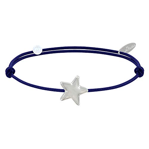 Joyas Les Poulettes - Pulsera Enlace Estrella de Plata - Classics - Azul Marino Joyas Les Poulettes - Pulsera Enlace Estrella de Plata - Classics - Azul Marino