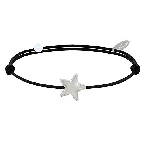 Joyas Les Poulettes - Pulsera Enlace Estrella de Plata - Classics - Negro Joyas Les Poulettes - Pulsera Enlace Estrella de Plata - Classics - Negro