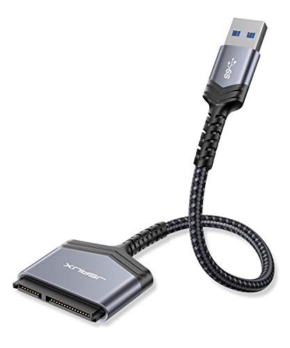 JSAUX Avanzado Adaptador USB 3.0 a SATA, Cable SATA USB para Discos Duros SSD/HDD de 2.5 Pulgadas, Compatible con UASP SATA 3.0, Compatible con Windows, MacOS, ChromeOS, Linux-Gris JSAUX Avanzado Adaptador USB 3.0 a SATA, Cable SATA USB para Discos Duros SSD/HDD de 2.5 Pulgadas, Compatible con UASP SATA 3.0, Compatible con Windows, MacOS, ChromeOS, Linux-Gris