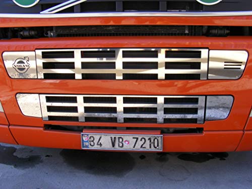 Juego de 6 piezas de rejilla delantera de acero inoxidable pulido espejo 2004-2009 Año Truck Trucker Series Accesorios de decoración
