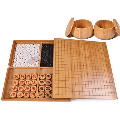 Juego de ajedrez con Cuencos de Tablero de bambú Reversible y Piedras de baquelita | 2 Jugadores - Juego de Mesa de Estrategia Rompecabezas Fiesta de Ocio Adultos portátiles Juegos para niños Trave Juego de ajedrez con Cuencos de Tablero de bambú Reversible y Piedras de baquelita | 2 Jugadores - Juego de Mesa de Estrategia Rompecabezas Fiesta de Ocio Adultos portátiles Juegos para niños Trave
