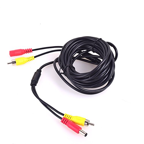 Juego de cables para coche con conector RCA / Cable de alimentación DC opcional 2 en 1 para copia de seguridad del monitor de visión de la cámara trasera CCTV LED