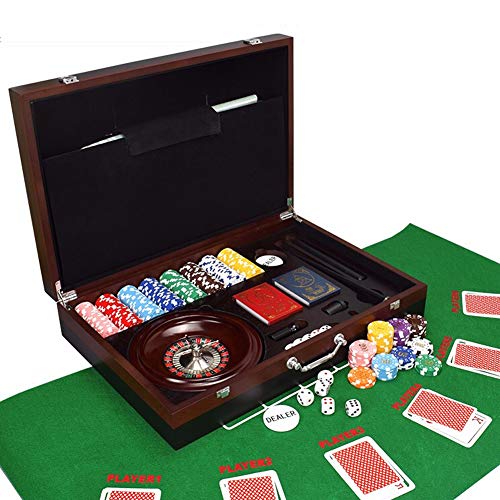 Juego De Fichas De Póquer 5 En 1 Para Texas Holdem, Blackjack, Juegos De Azar Con 200 Fichas De Compuesto Completo Con Estuche De Transporte, Tarjetas, Botones Y Fichas De Casino Estilo Dados,A