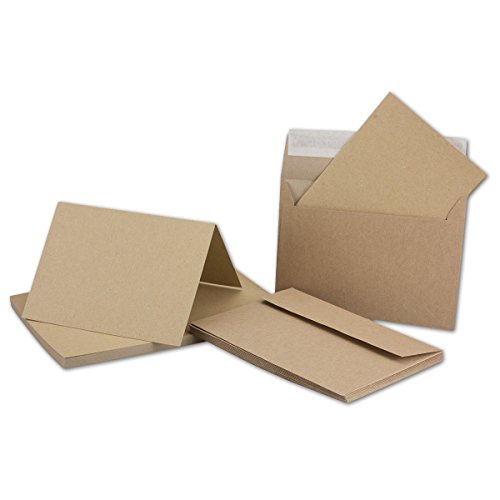 Juego de tarjetas DIN A6 plegables Design-RC®, color marrón natural reciclado, con sobres DIN C6, color marrón 25 Juego de tarjetas DIN A6 plegables Design-RC®, color marrón natural reciclado, con sobres DIN C6, color marrón 25