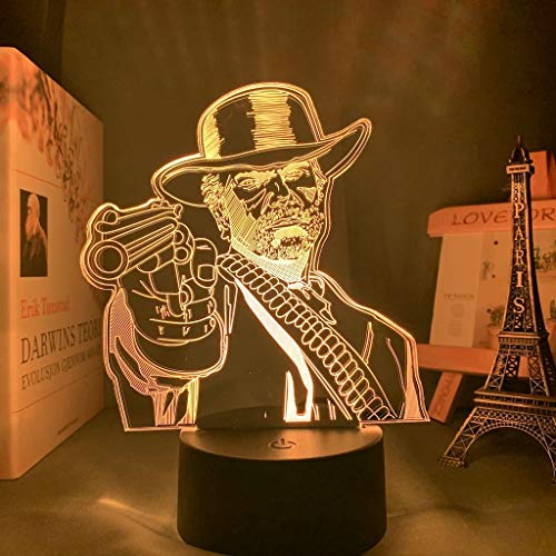 Juego Red Dead Redemption 2 lámpara acrílica 3d de regalo para decoración de sala de juegos luz nocturna RDR2 figura de Arthur Morgan luz de noche Led para niños